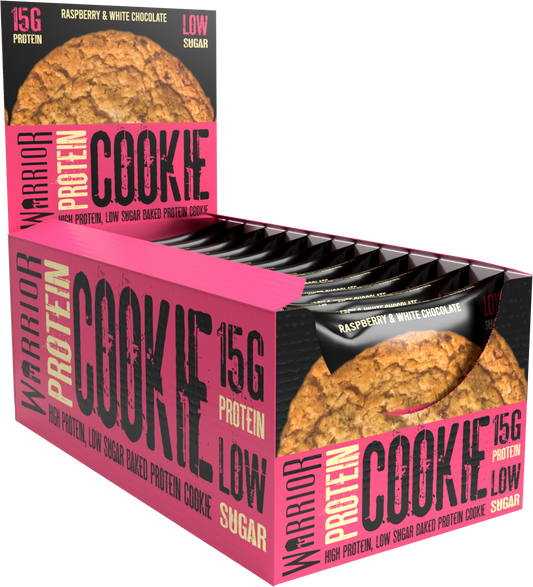 Warrior Protein Cookie - 12 Cookies - White Chocolate Raspberry